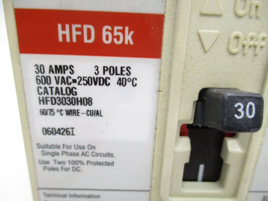 CUTLER HAMMER HFD3030H08 30A 600VAC UNMP