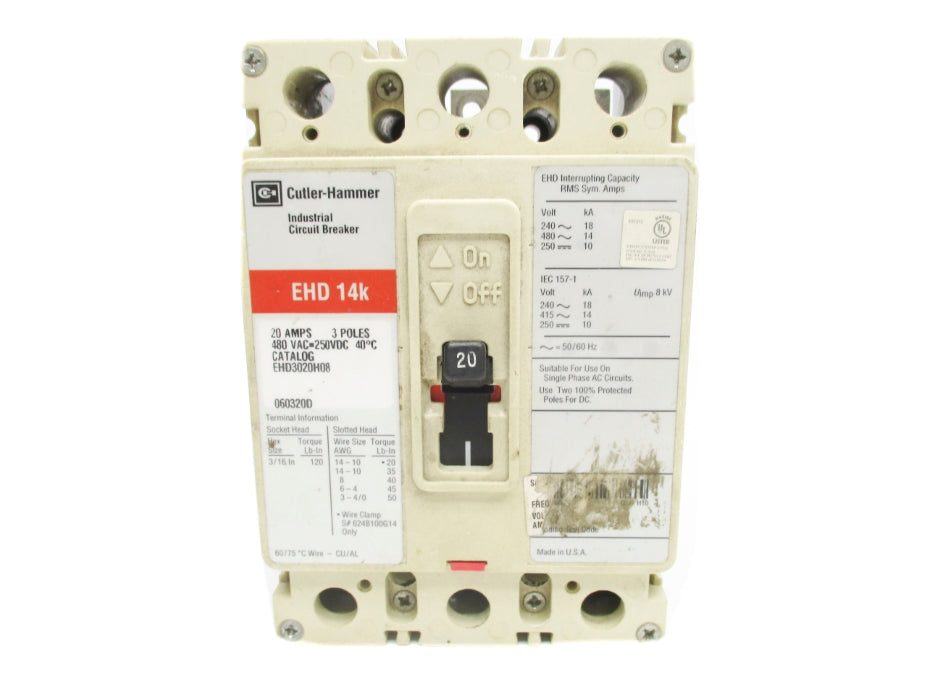 CUTLER HAMMER EHD3020H08 20A 480VAC UNMP
