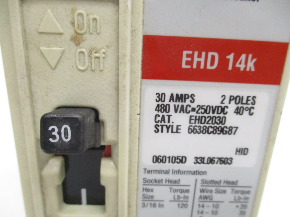 CUTLER HAMMER EHD2030 30A 480VAC UNMP
