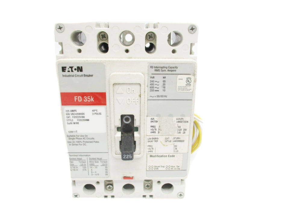 EATON FD3225H08 225A 600VAC UNMP