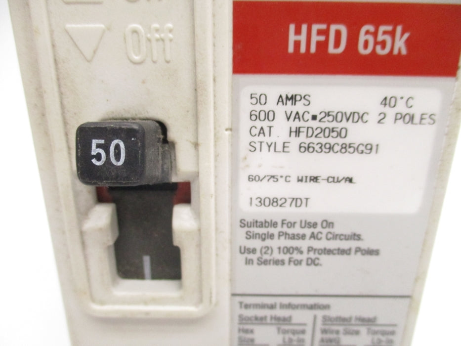 EATON HFD2050 50A 600VAC UNMP