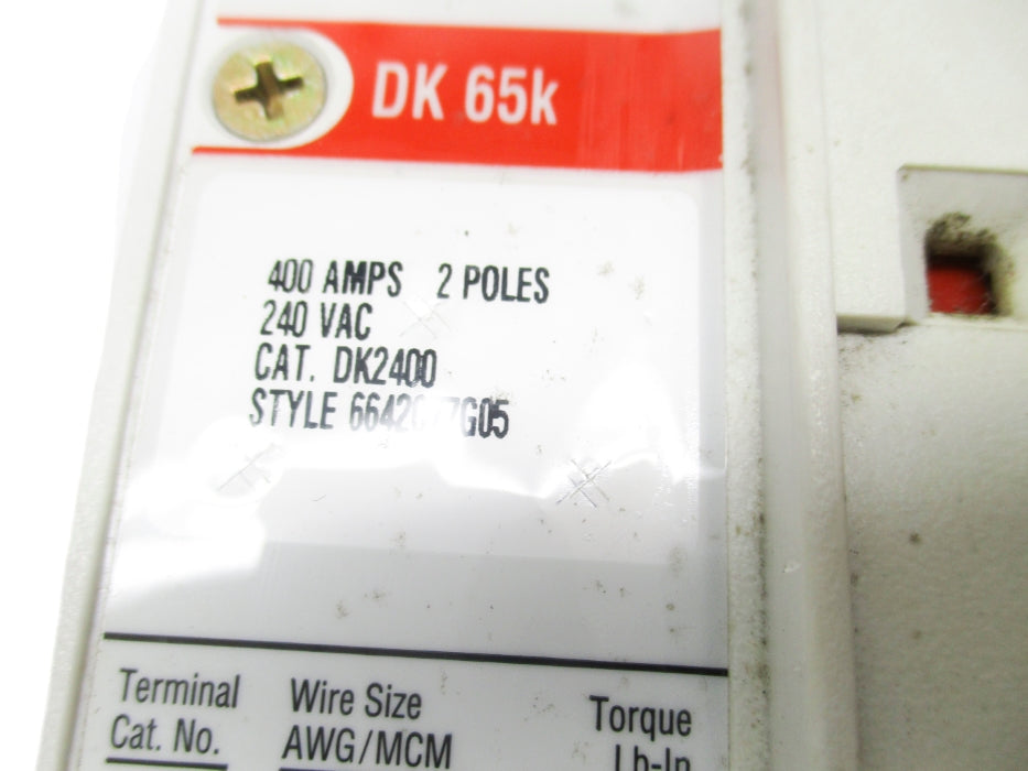 CUTLER HAMMER DK2400 400A 240VAC UNMP