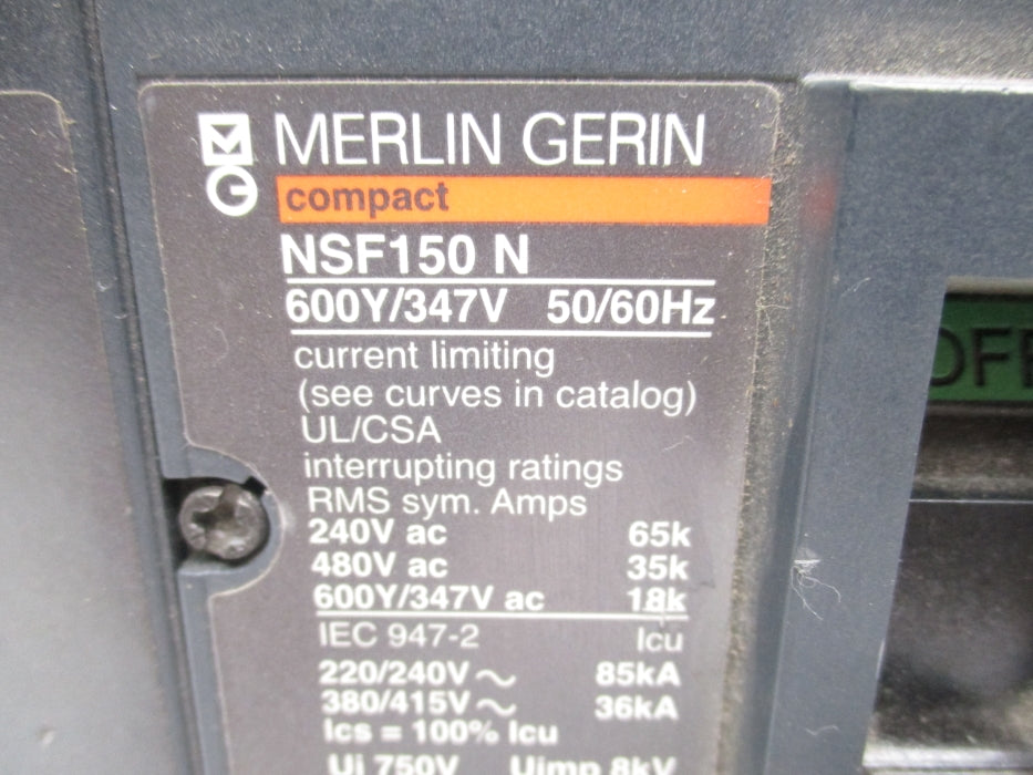 MERLIN GERIN NSF150N 100A 480V UNMP
