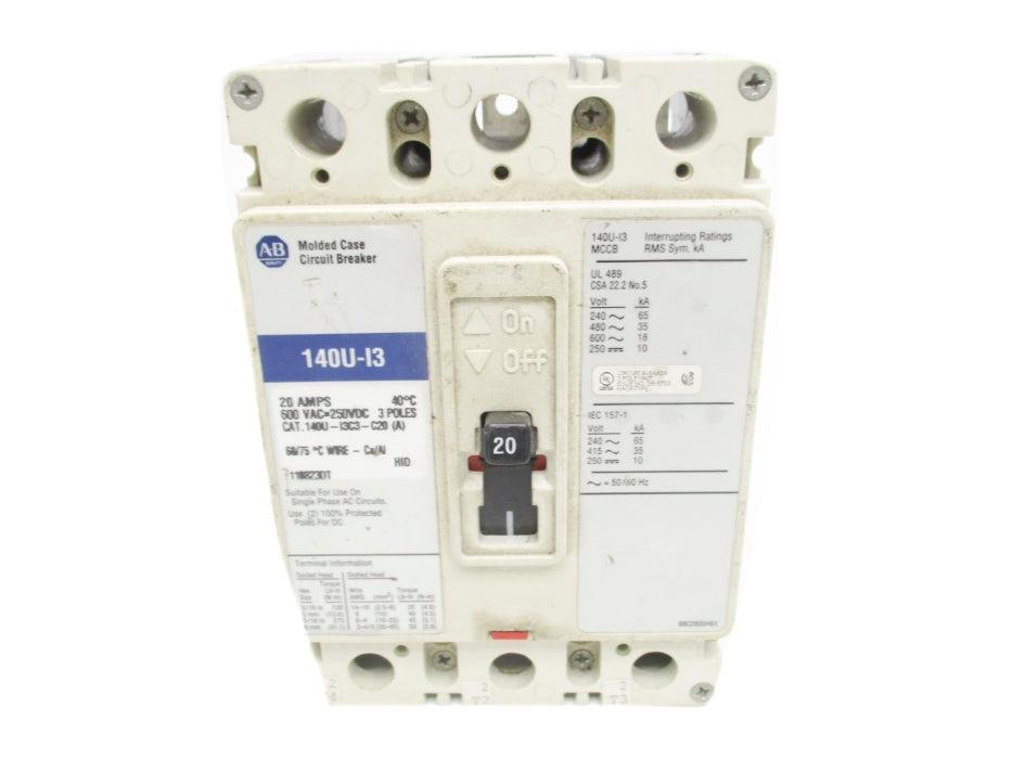 ALLEN BRADLEY 140U-I3C3-C20 20A 600VAC UNMP