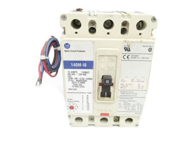ALLEN BRADLEY 140M-I8P-C15S-CXM 15A 600VAC UNMP