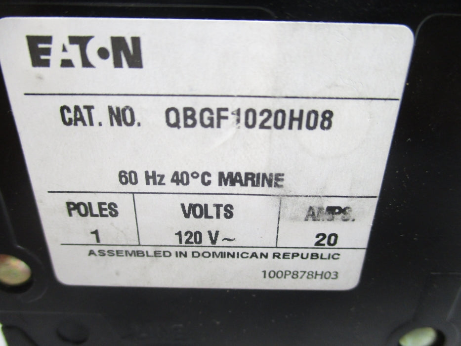 EATON QBGF1020H08 20A 120V UNMP