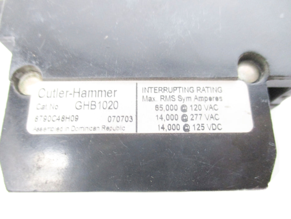 CUTLER HAMMER GHB1020 20A 277VAC UNMP