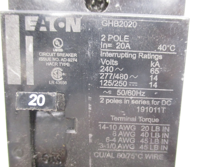 EATON GHB2020 20A 480V UNMP