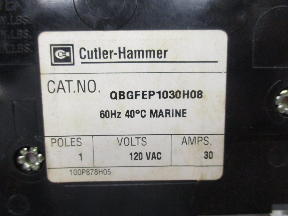 CUTLER HAMMER QBGFEP1030H08 30A 120VAC UNMP