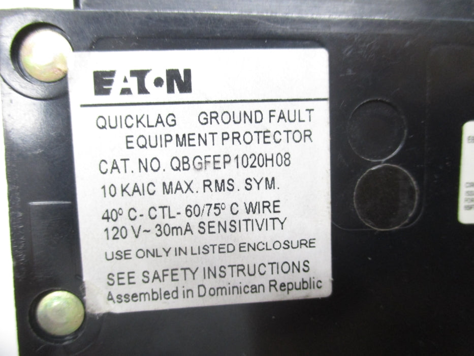 EATON QBGFEP1020H08 20A 120V UNMP