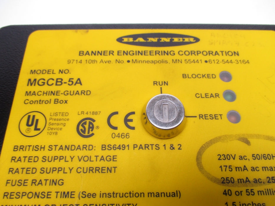 BANNER ENGINEERING MGCB-5A (NO KEY) UNMP