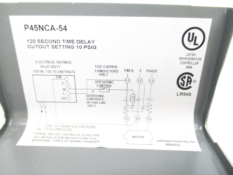 JOHNSON CONTROLS P45NCA-54C (AS PICTURED) NSMP