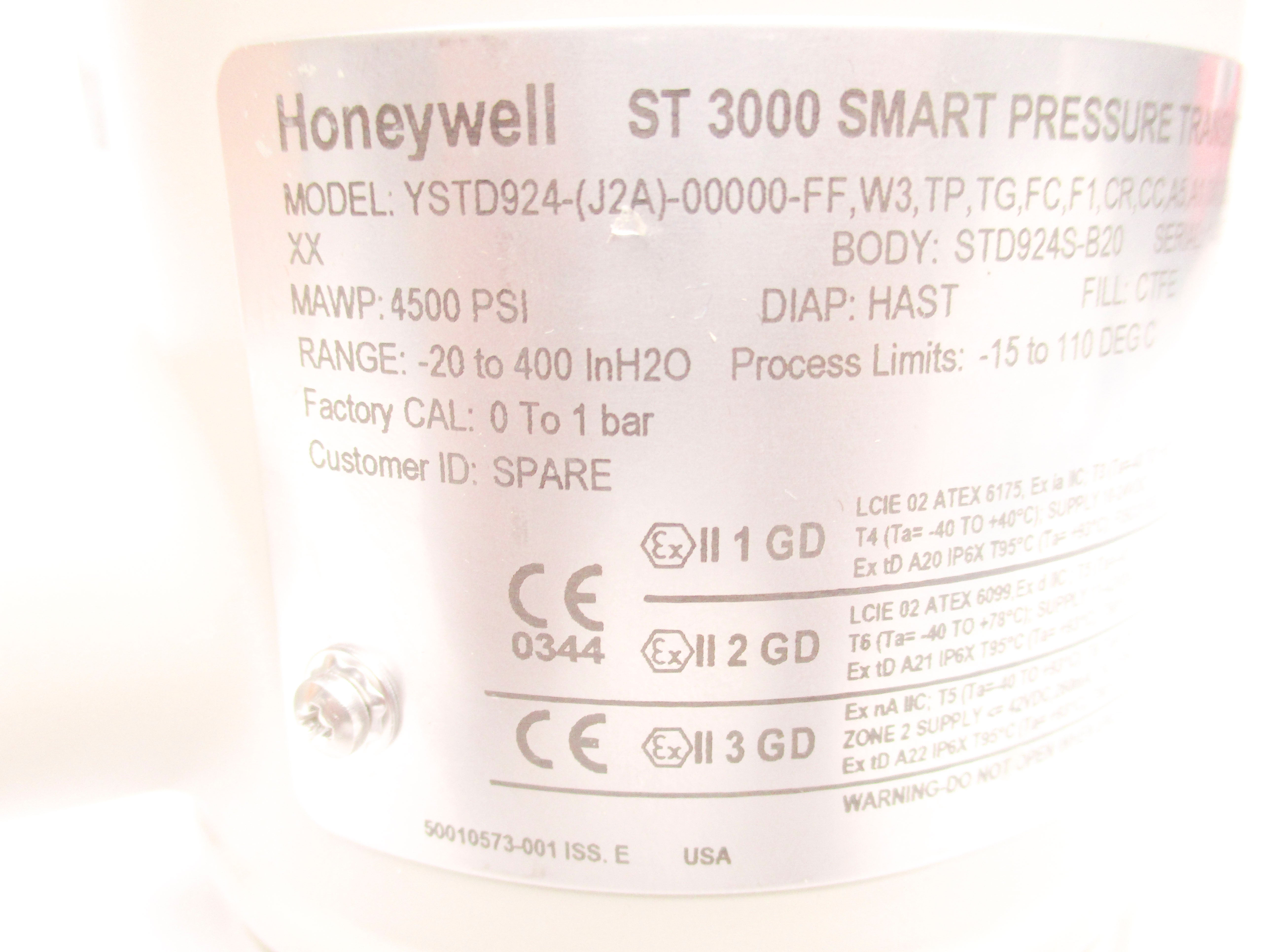 HONEYWELL YSTD924-(J2A)-00000-FFW3TPTGFCF1CRCCA5A10X(B5)(RH)(PT)3C+XXXX NSMP