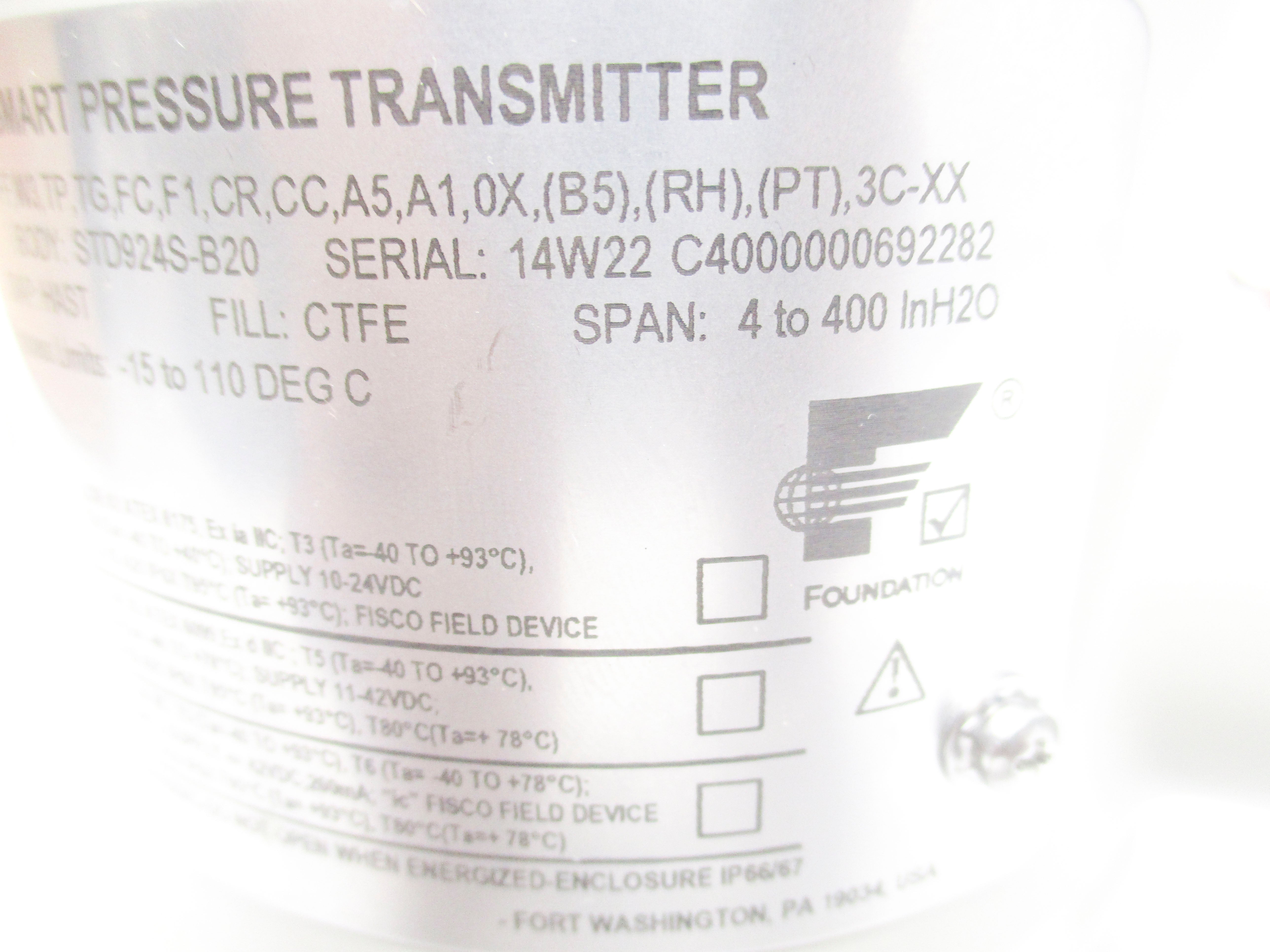 HONEYWELL YSTD924-(J2A)-00000-FFW3TPTGFCF1CRCCA5A10X(B5)(RH)(PT)3C+XXXX NSMP