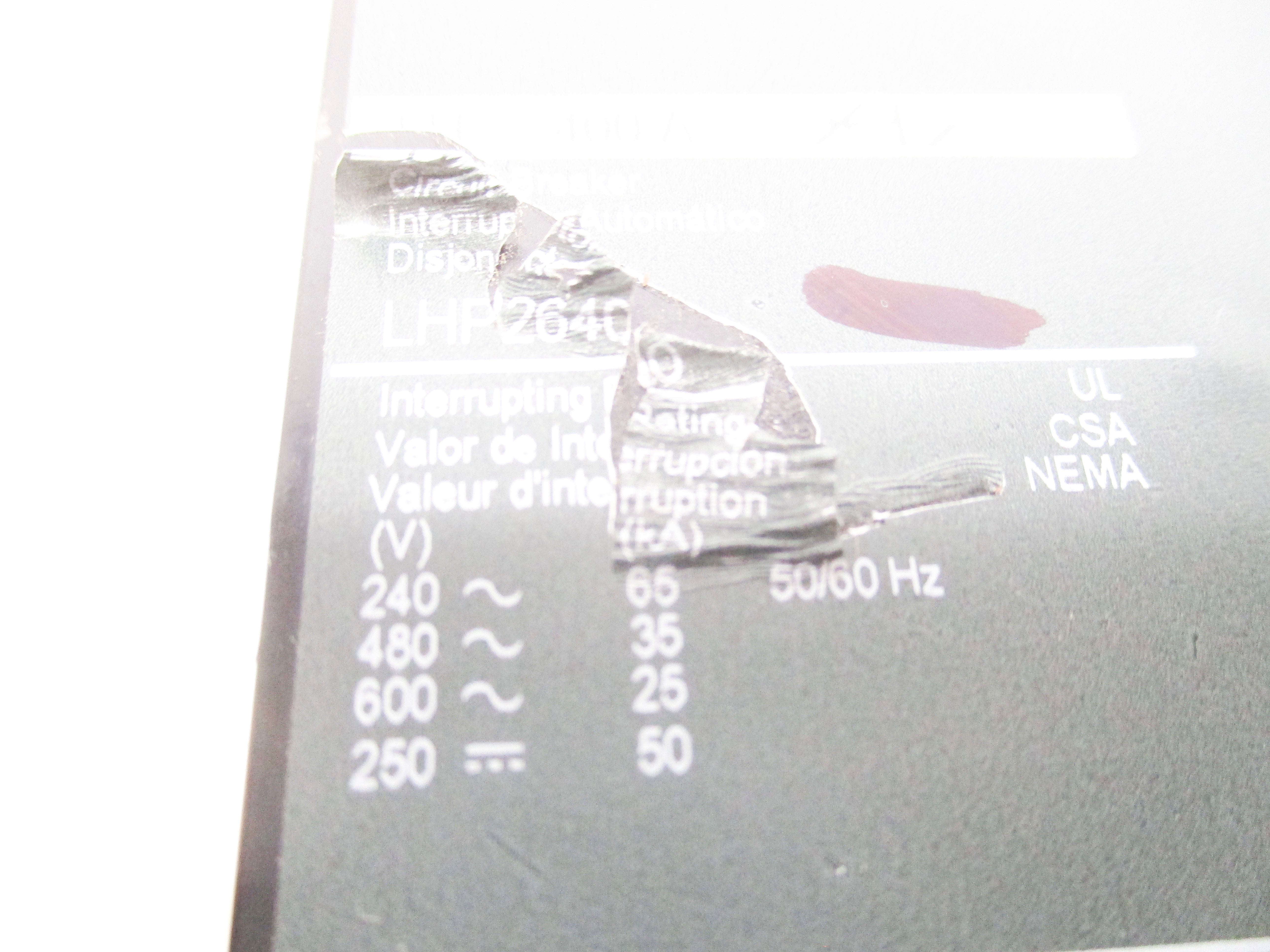 SQUARE D LHP26400 400A 600V UNMP