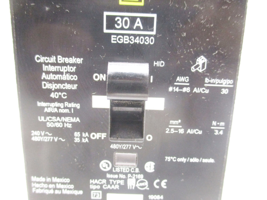 SQUARE D EGB34030 277V 30A UNMP