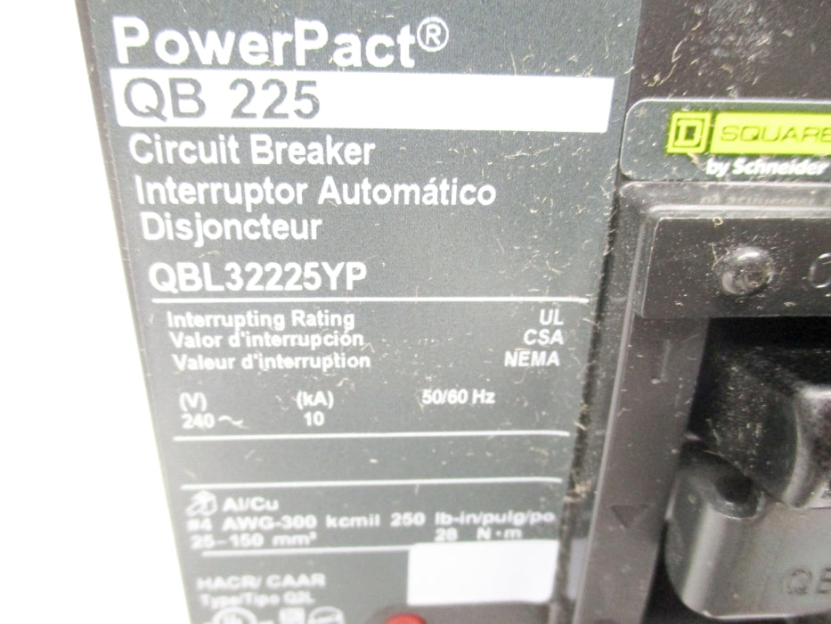 SQUARE D QBL32225YP 240V 225A (AS PICTURED) NSMP
