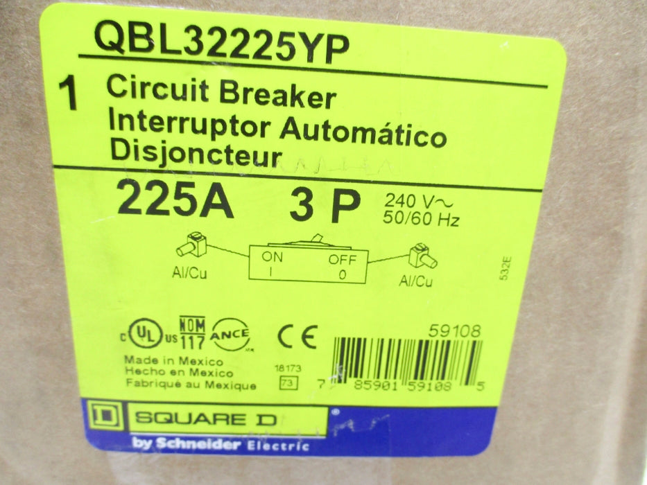 SQUARE D QBL32225YP 240V 225A (AS PICTURED) NSMP