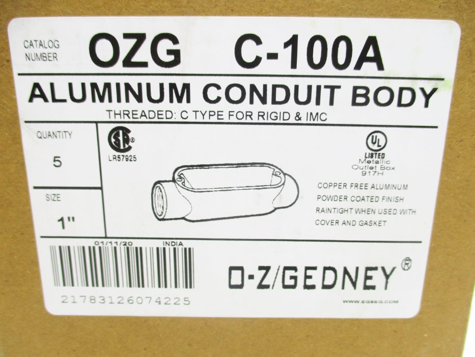 O-Z/GEDNEY C-100A (PKG OF 5) NSMP