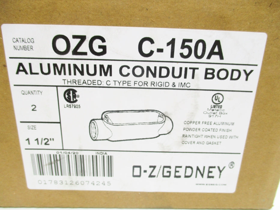 O-Z/GEDNEY C-150A (PKG OF 2) NSMP