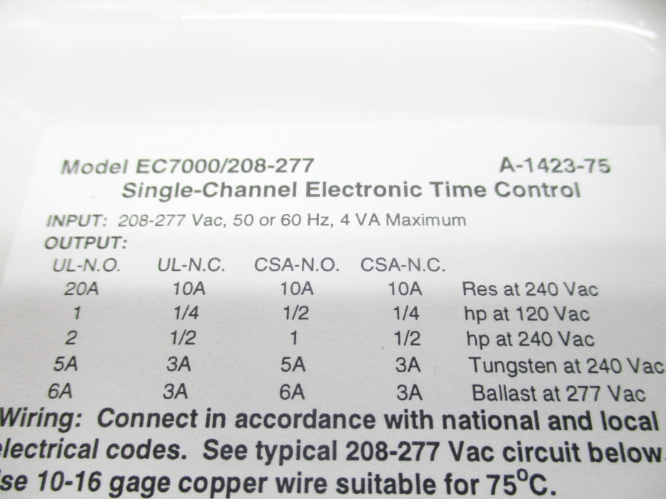 PARAGON ELECTRIC EC7000/208-277 NSMP