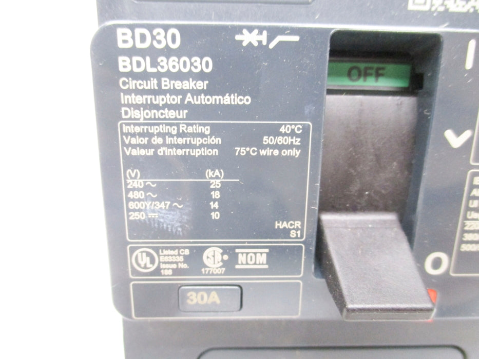 SQUARE D BDL36030 30A 480V (AS PICTURED) NSMP