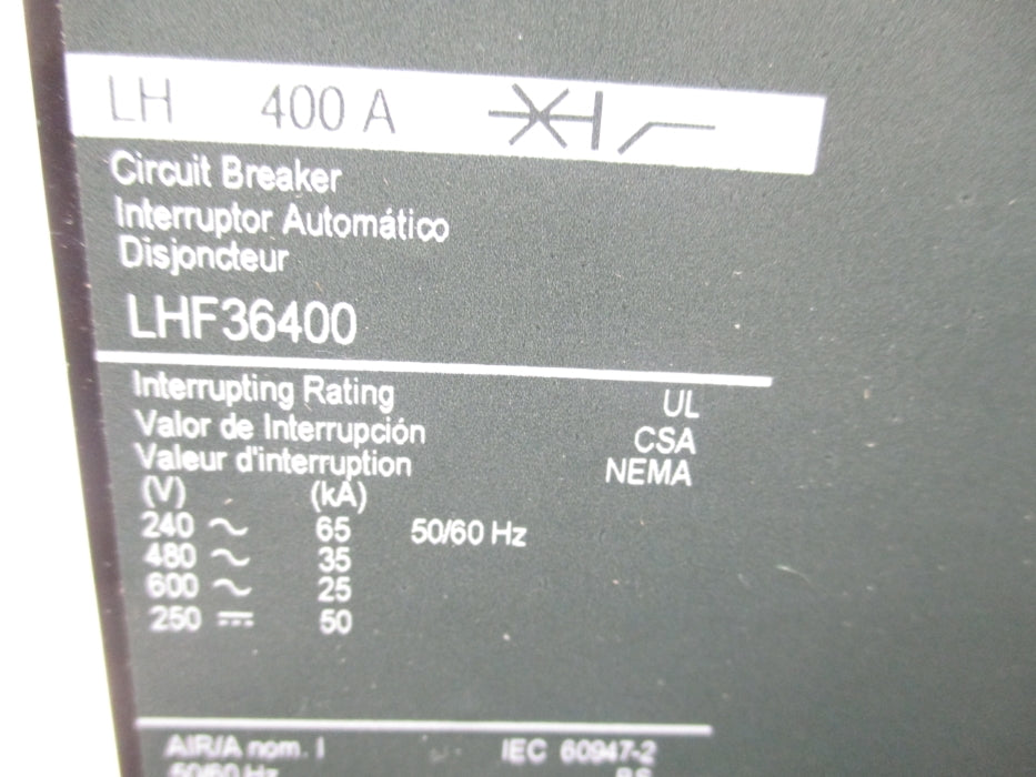 SQUARE D LHF36400 600V 400A (GREEN) (AS PICTURED) NSNP