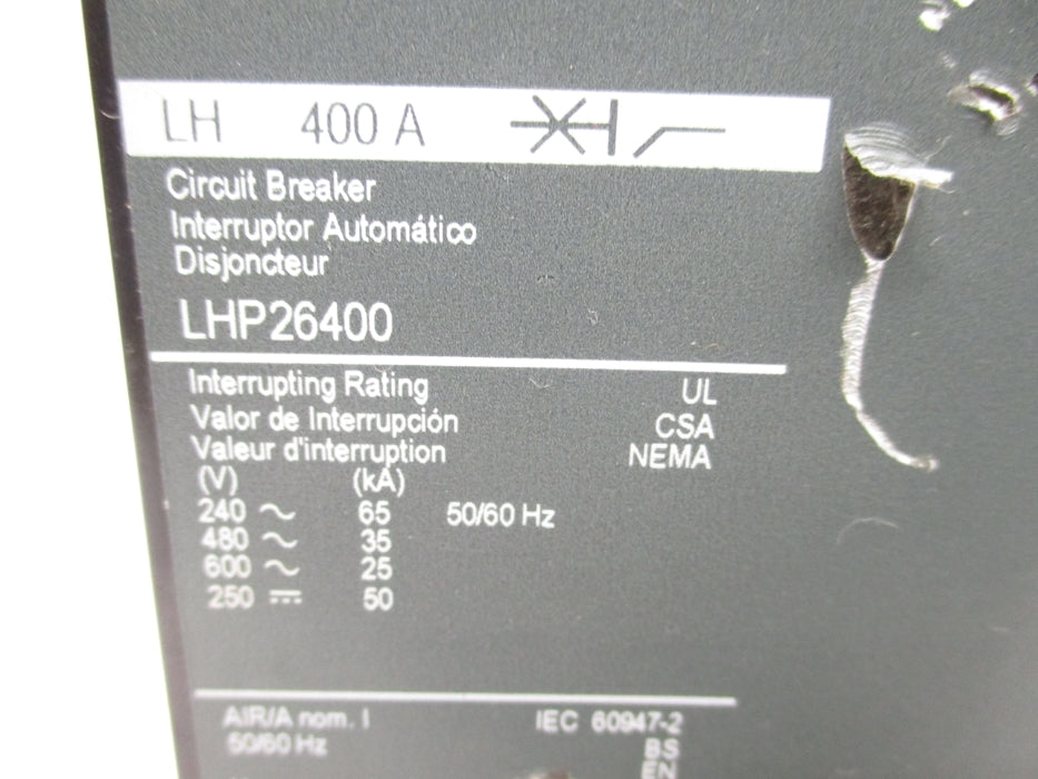 SQUARE D LHP26400 600V 400A (AS PICTURED) NSNP