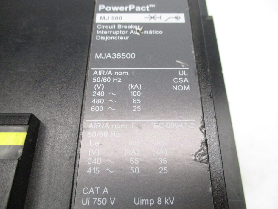 SQUARE D MJA36500 500A 600V UNMP