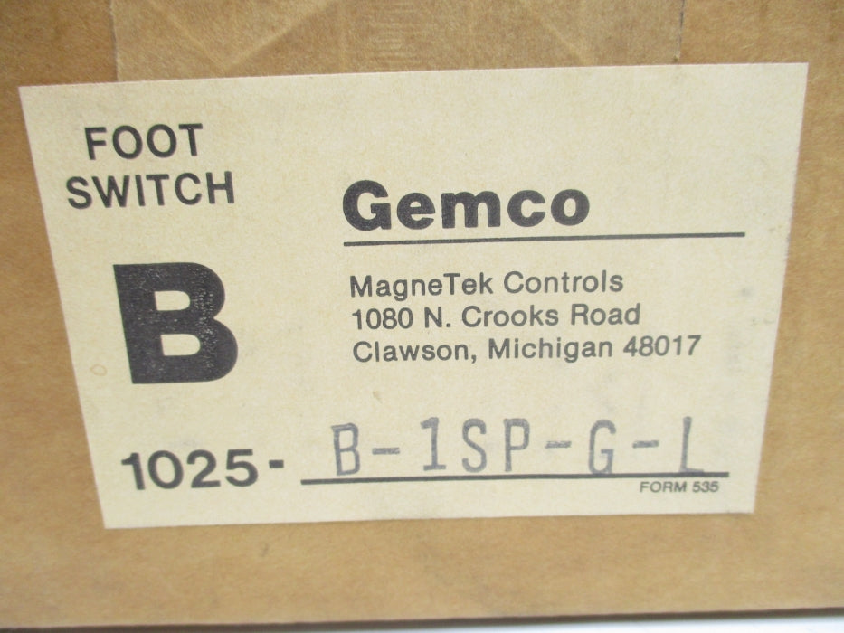 GEMCO 1025-B-1SP-G-L NSMP