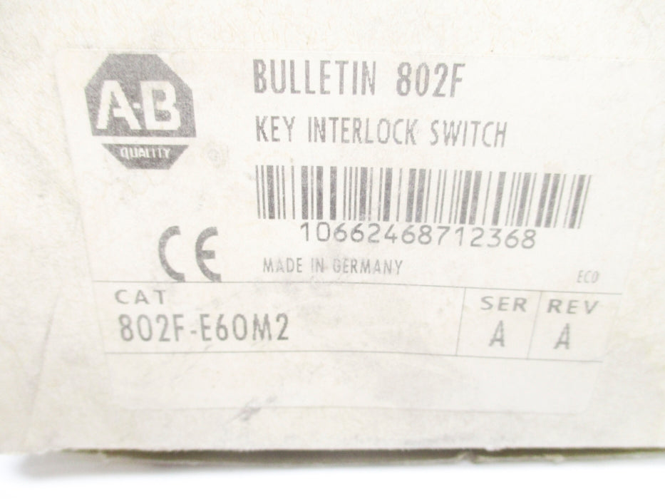 ALLEN BRADLEY 802F-E60M2 SER. A NSMP