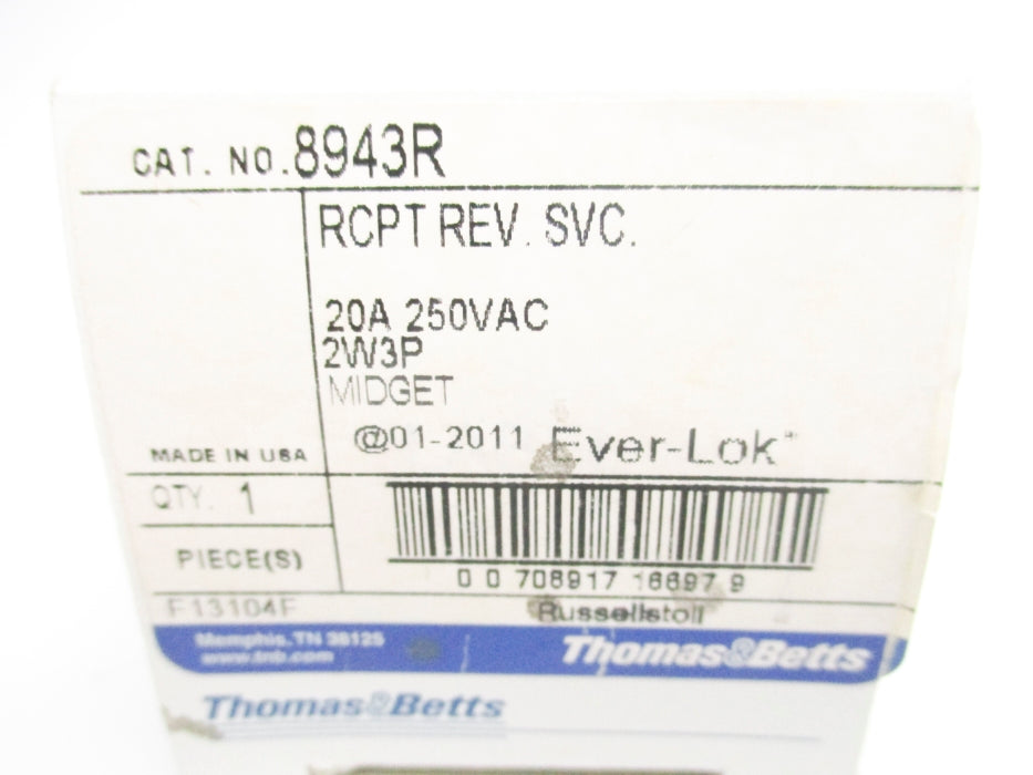 THOMAS&BETTS 8943R 250VAC 20A NSMP