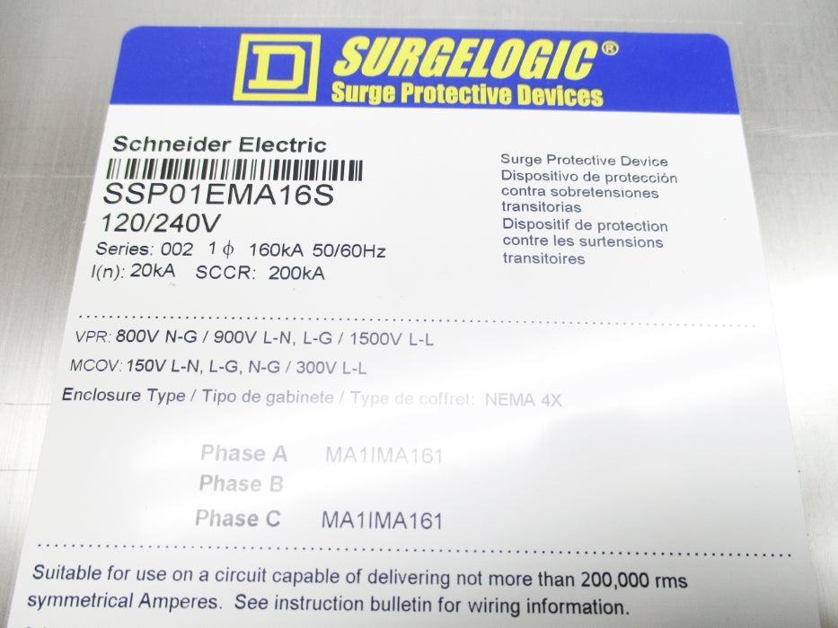 SQUARE D SSP01EMA16S NUPI