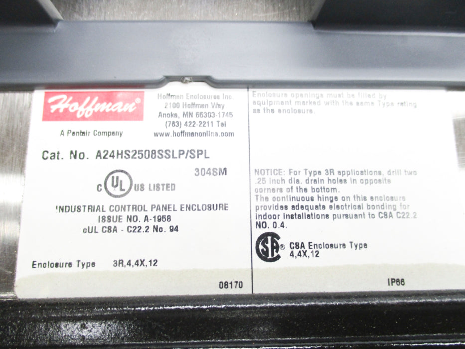 HOFFMAN A24HS2508SSLP/SPL NSMP