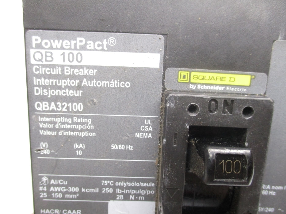 SQUARE D QBA32100 100A 240V NSNP