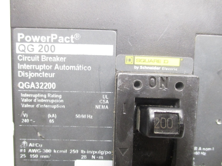 SQUARE D QGA32200 240V 200A NUPI