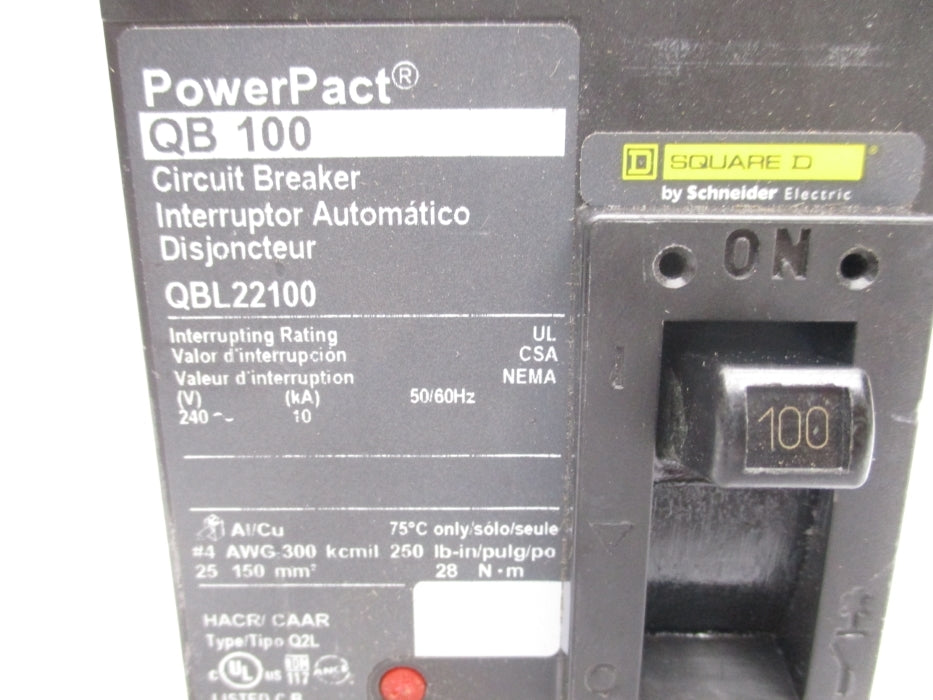 SQUARE D QBL22100 240V 100A (AS PICTURED) NSNP