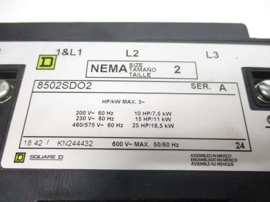 SQUARE D 8502SDO2 SER. A 480V  UNMP