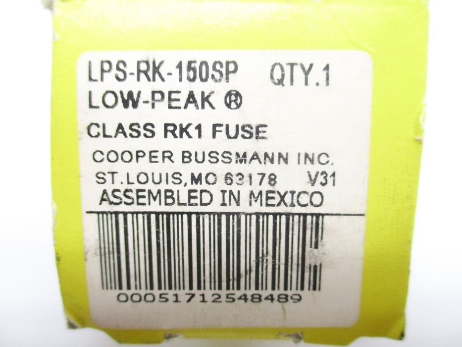 BUSSMANN LPS-RK-150SP 600VAC 150A (YL/YL) NSMP