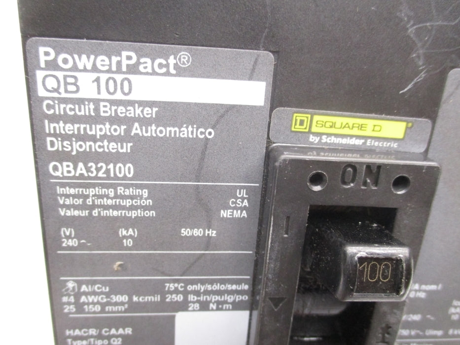 SQUARE D QBA32100 100A 240V (AS PICTURED) NSNP