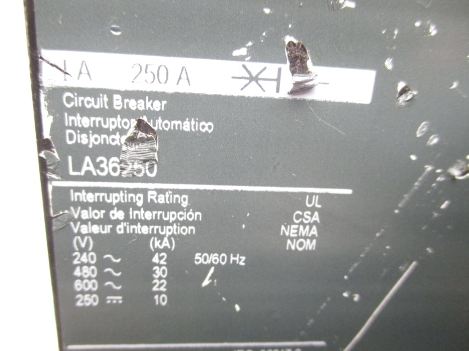 SQUARE D LA36250 600V 250A (AS PICTURED) NSNP
