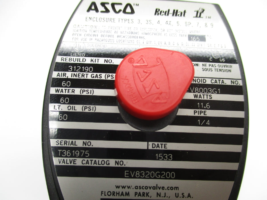 ASCO EV8320G200 60PSI 24VDC NSMP
