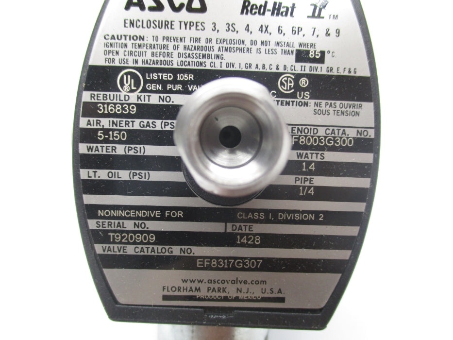ASCO EF8317G307 24VDC 5-150PSI NSMP