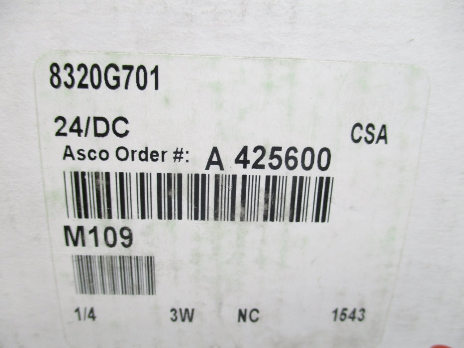 ASCO 8320G701 24VDC 125PSI NSMP