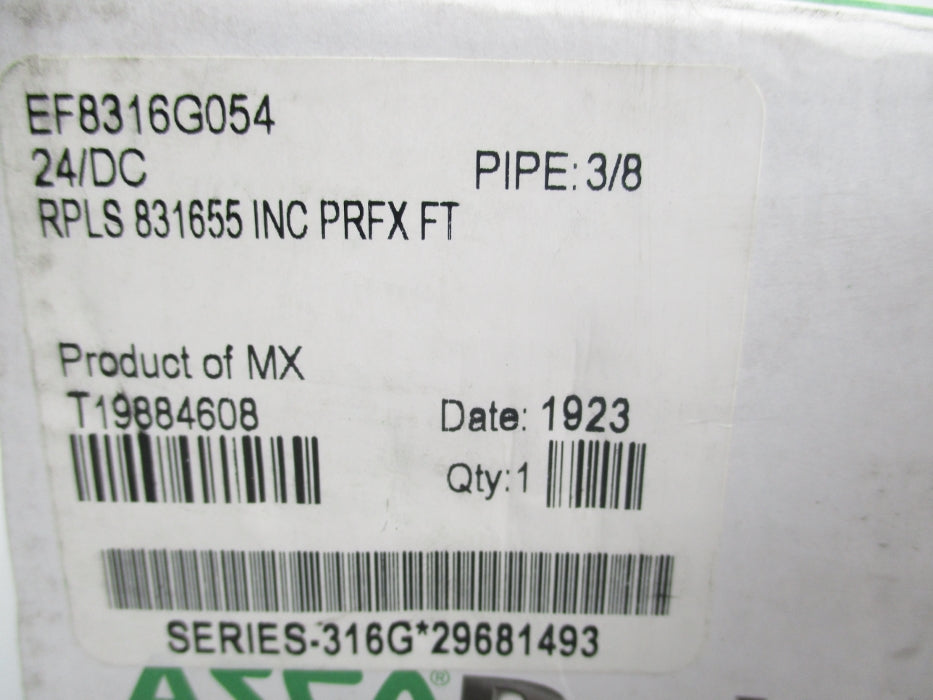 ASCO EF8316G054 24VDC 10-125PSI NSMP