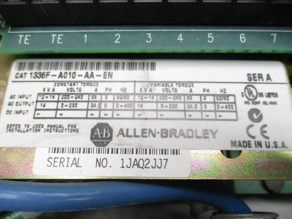 ALLEN BRADLEY 1336F-A010-AA-EN SER. A UNMP