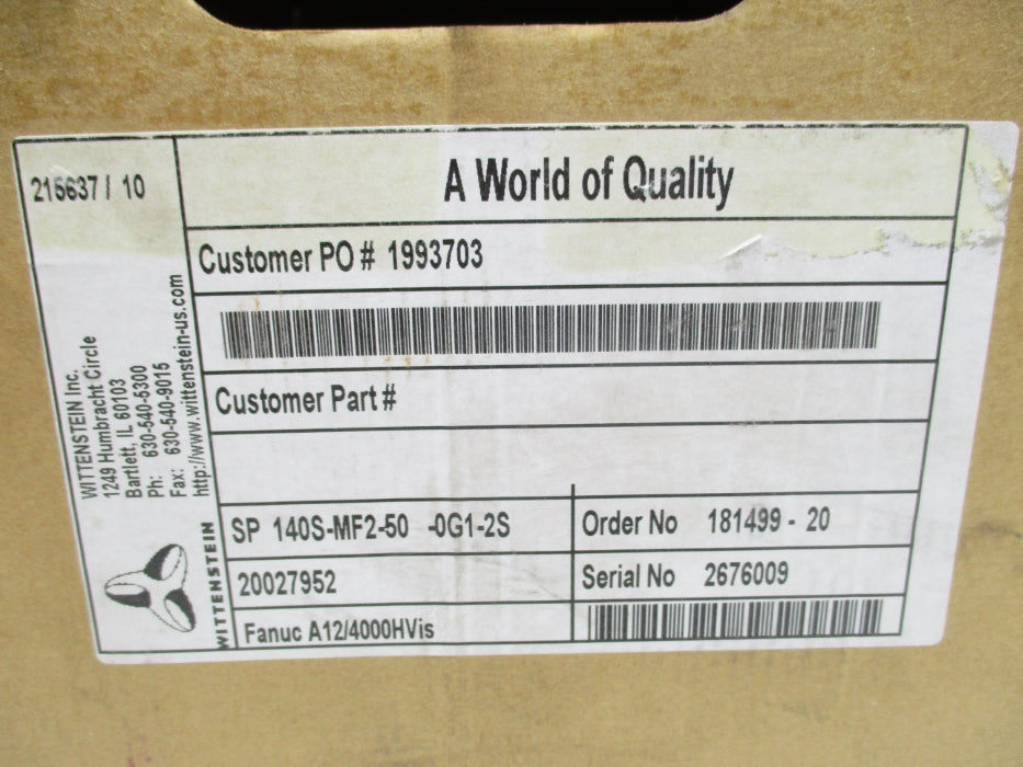 WITTENSTEIN SP140S-MF2-50-0G1-2S NSMP