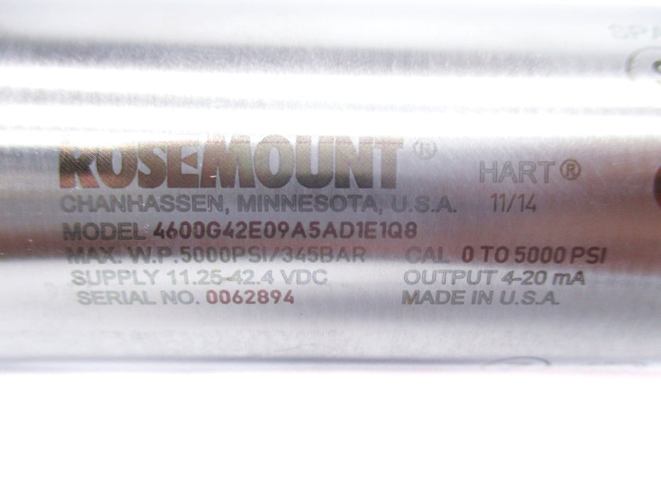 ROSEMOUNT 4600G42E09A5AD1E1Q8 0-5000PSI NSMP