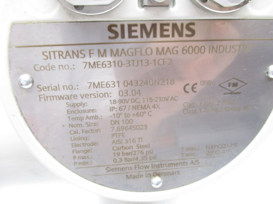 SIEMENS 7ME6310-3TJ13-1CF2 4.35-276PSI NSNP