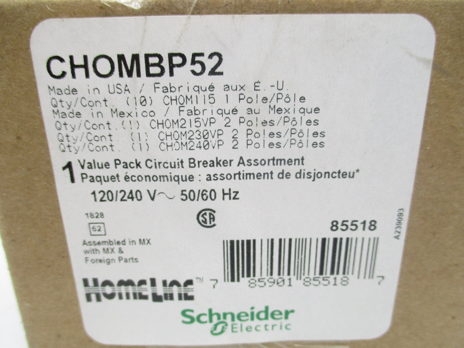 SCHNEIDER ELECTRIC CHOMBP52 15-40A 120/240V NSFS